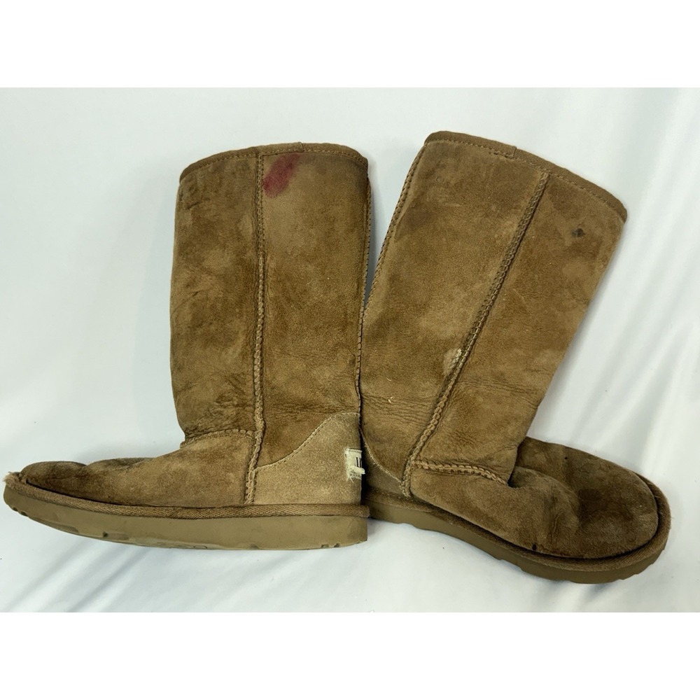 UGG Australia Classic Tall Chestnut Brown Suede Boots Youth Size 1 WORN - Picture 5 of 12